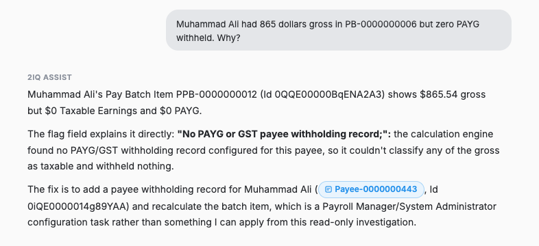 2IQ Assist explaining zero PAYG as a missing payee withholding record